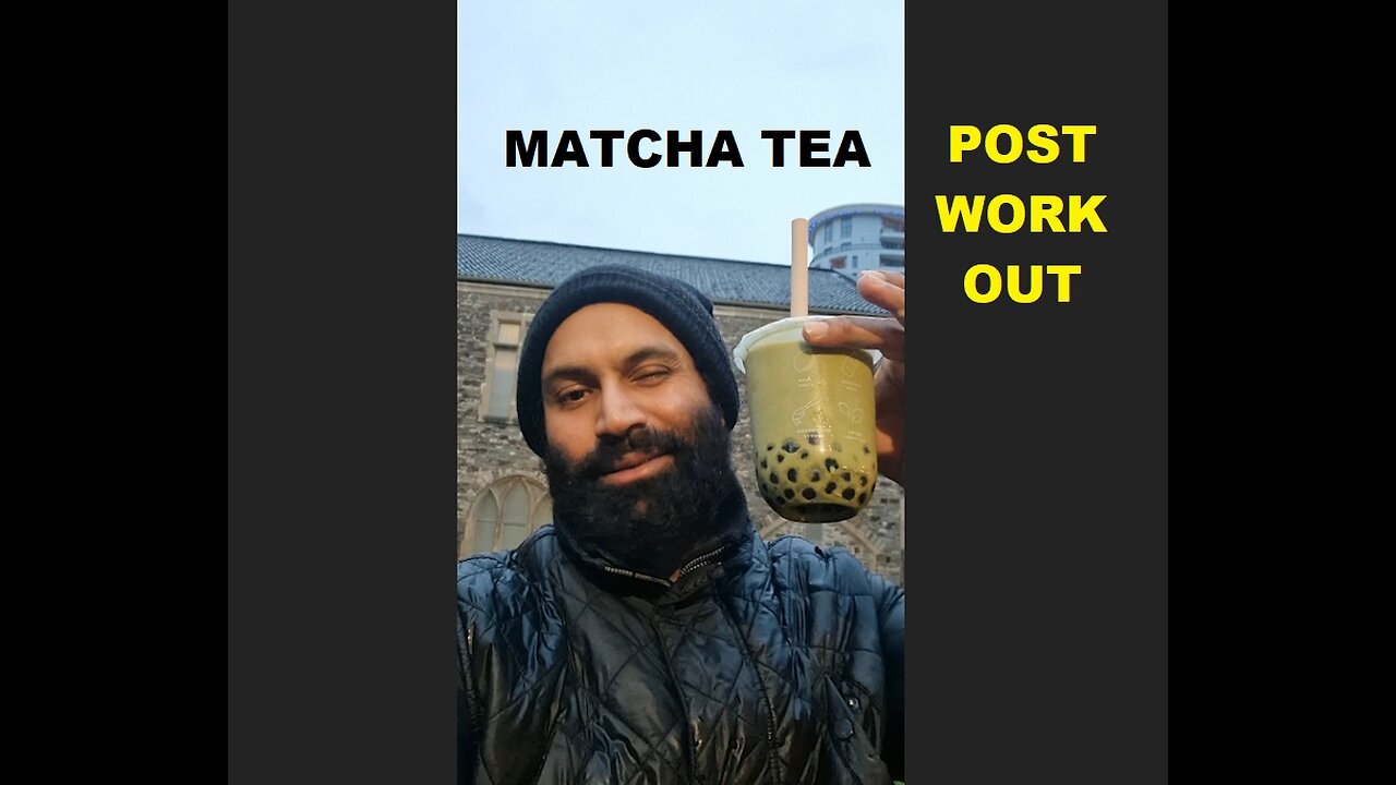 Post work out treat Matcha bubble tea and happy new year