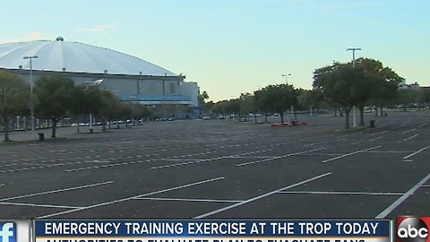 Emergency training exercise at the Trop today