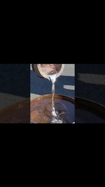 ASMR Pouring Molten Scrap Metal into water -Full video next week. #asmr #subscribe #scrap