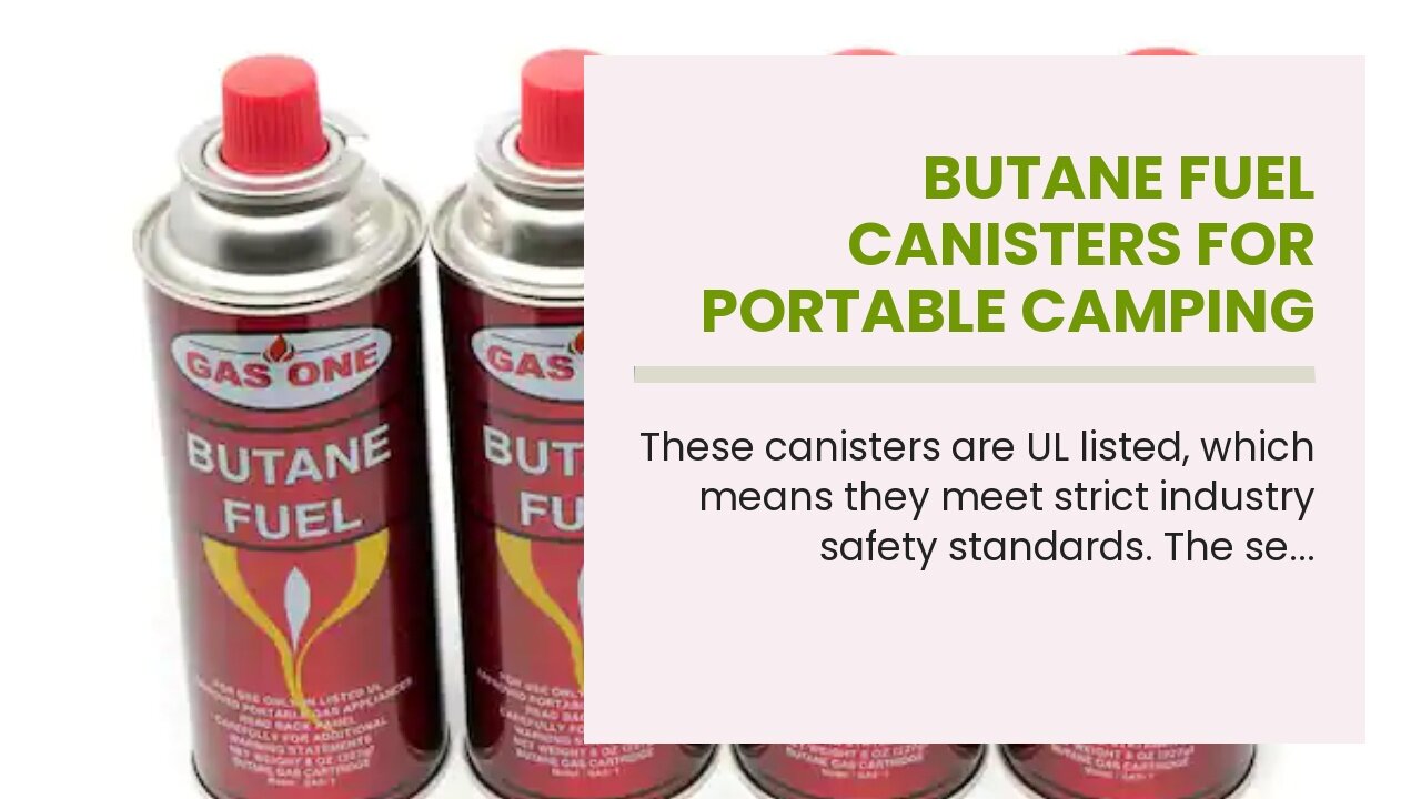 Butane Fuel Canisters for Portable Camping Stoves, Gas Burners, UL Listed, 8 oz. Per Canister -...