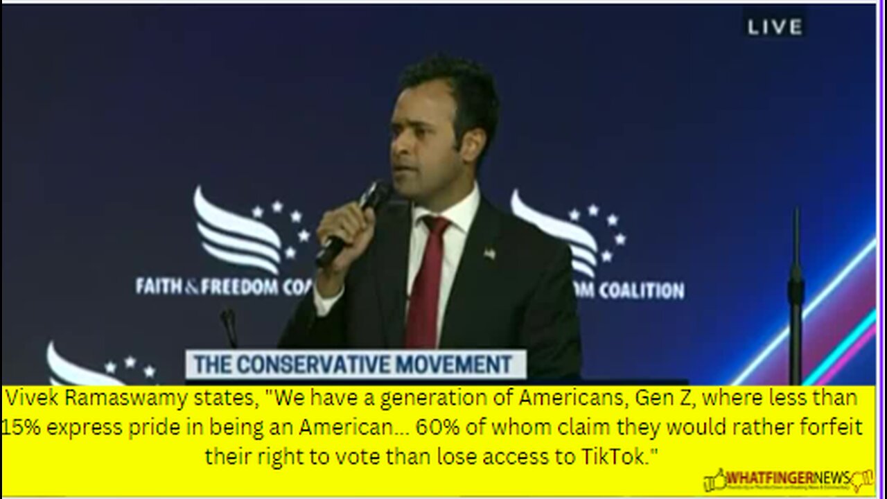 Vivek Ramaswamy states, "We have a generation of Americans, Gen Z, where less than 15%