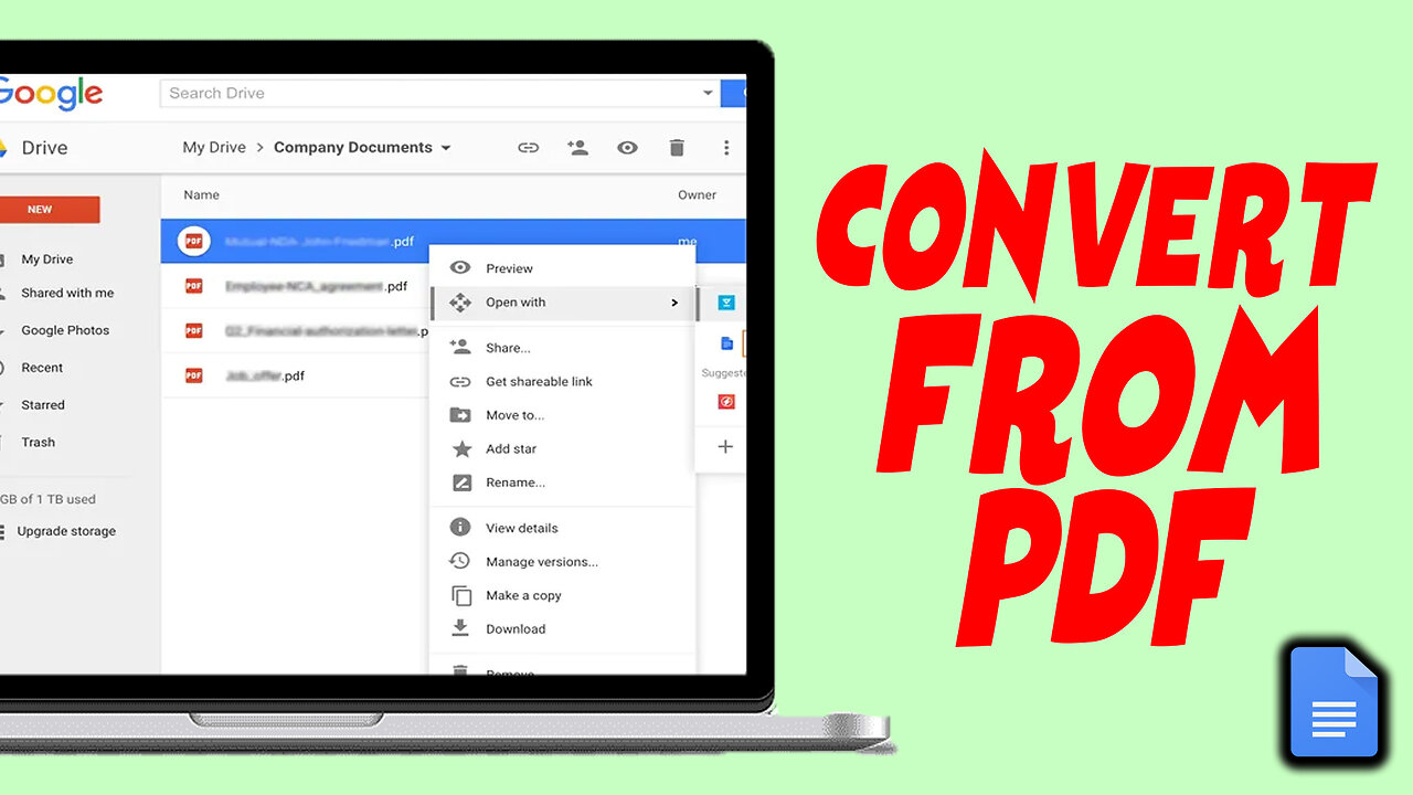 How To Convert PDF To Google Docs