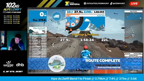 ALPE DU ZWIFT PR on Every Other Bend? 🔴 Tour of Watopia // Tour of Fire & Ice Route