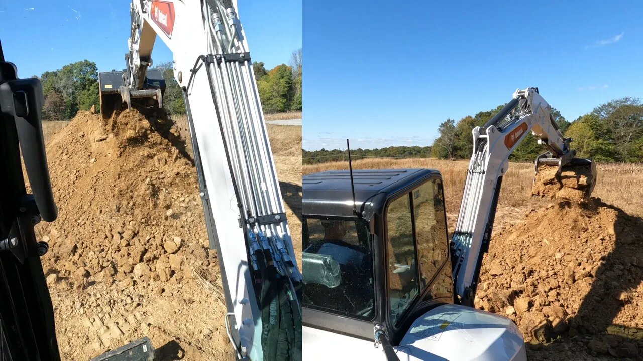 Bobcat e42 R series mini excavator digging & more GoPro Hero 10 black experiments