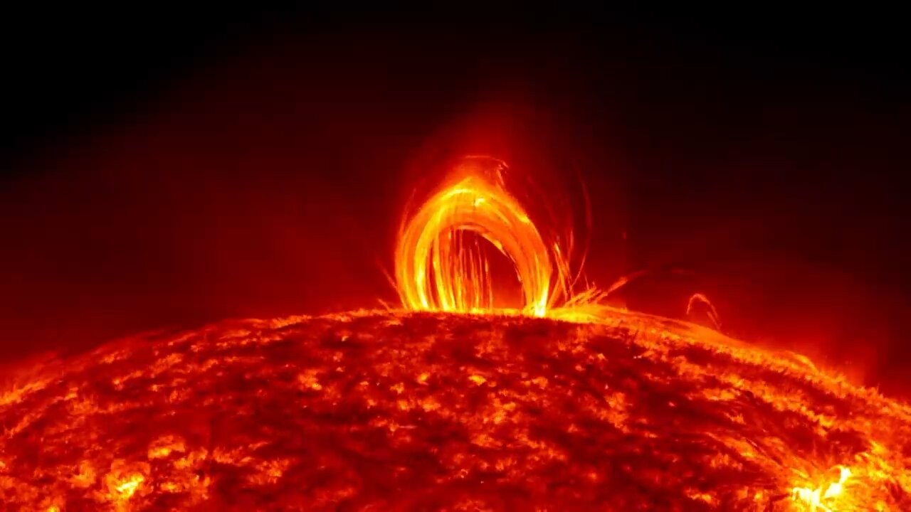 NASA | Fiery Looping Rain On The Sun