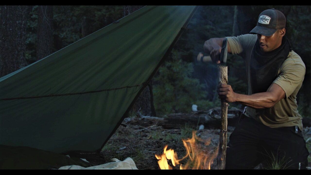 Solo Overnight Camping | Fiskars Norden N12 Splitting Axe