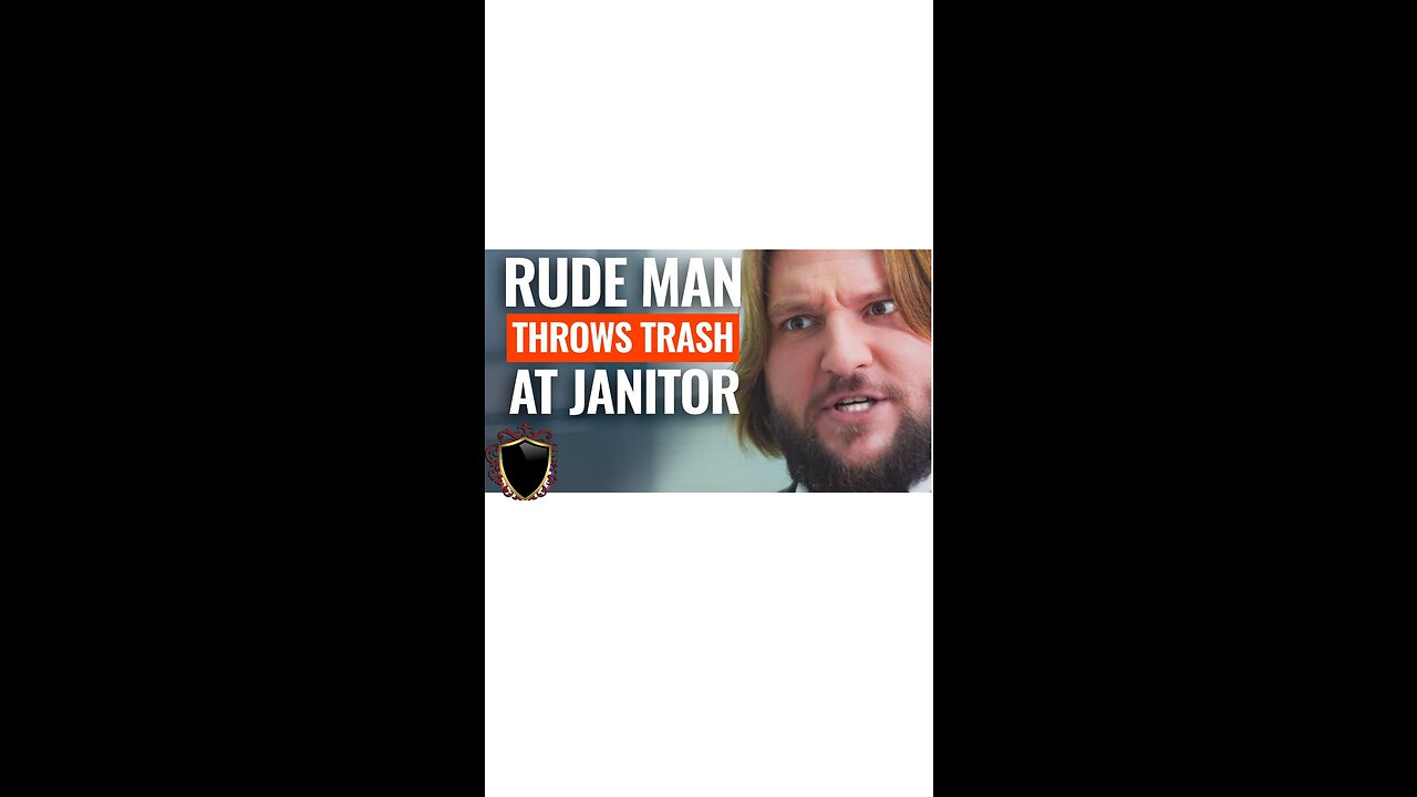 RUDE MAN THROWS TRASH AT JANITOR