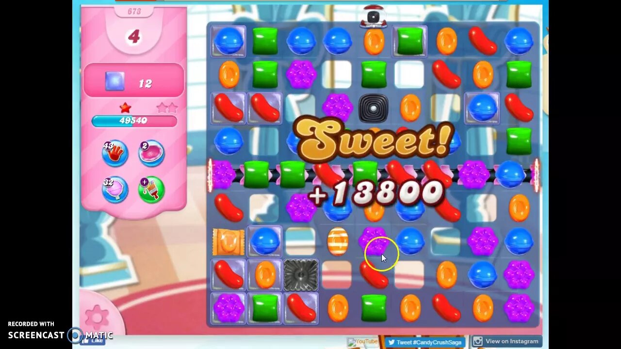 Candy Crush Level 673 Audio Talkthrough, 3 Stars 0 Boosters