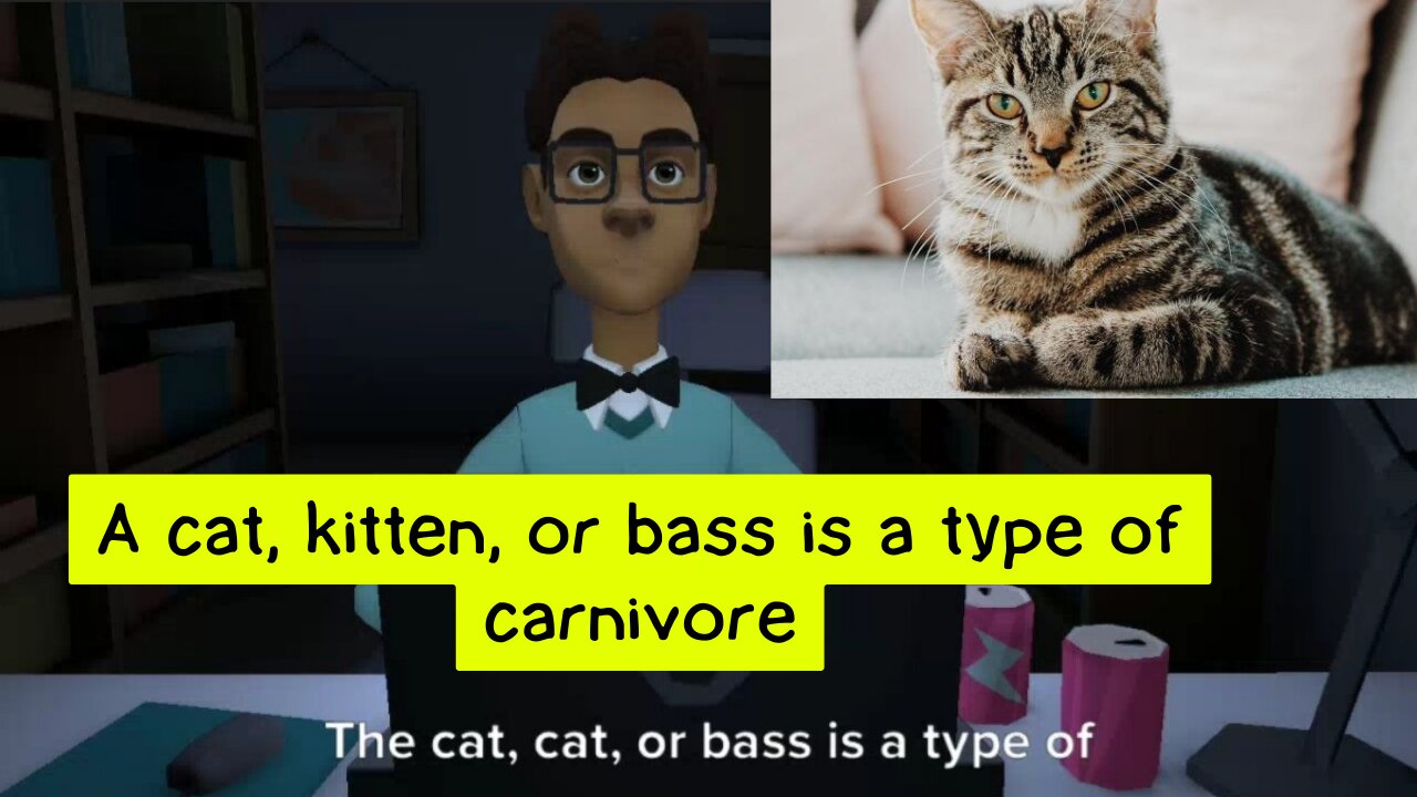 A cat, kitten, or bass is a type of carnivore