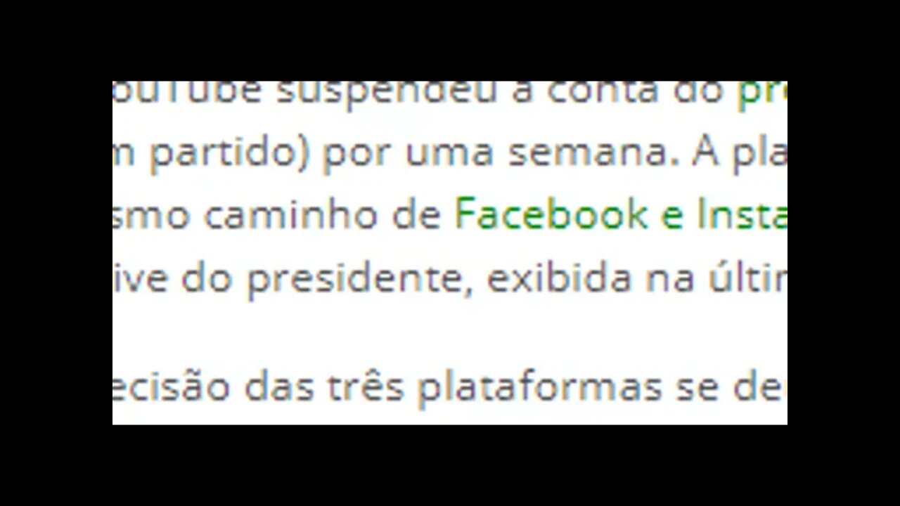 YouTube suspende conta de Bolsonaro por fake news