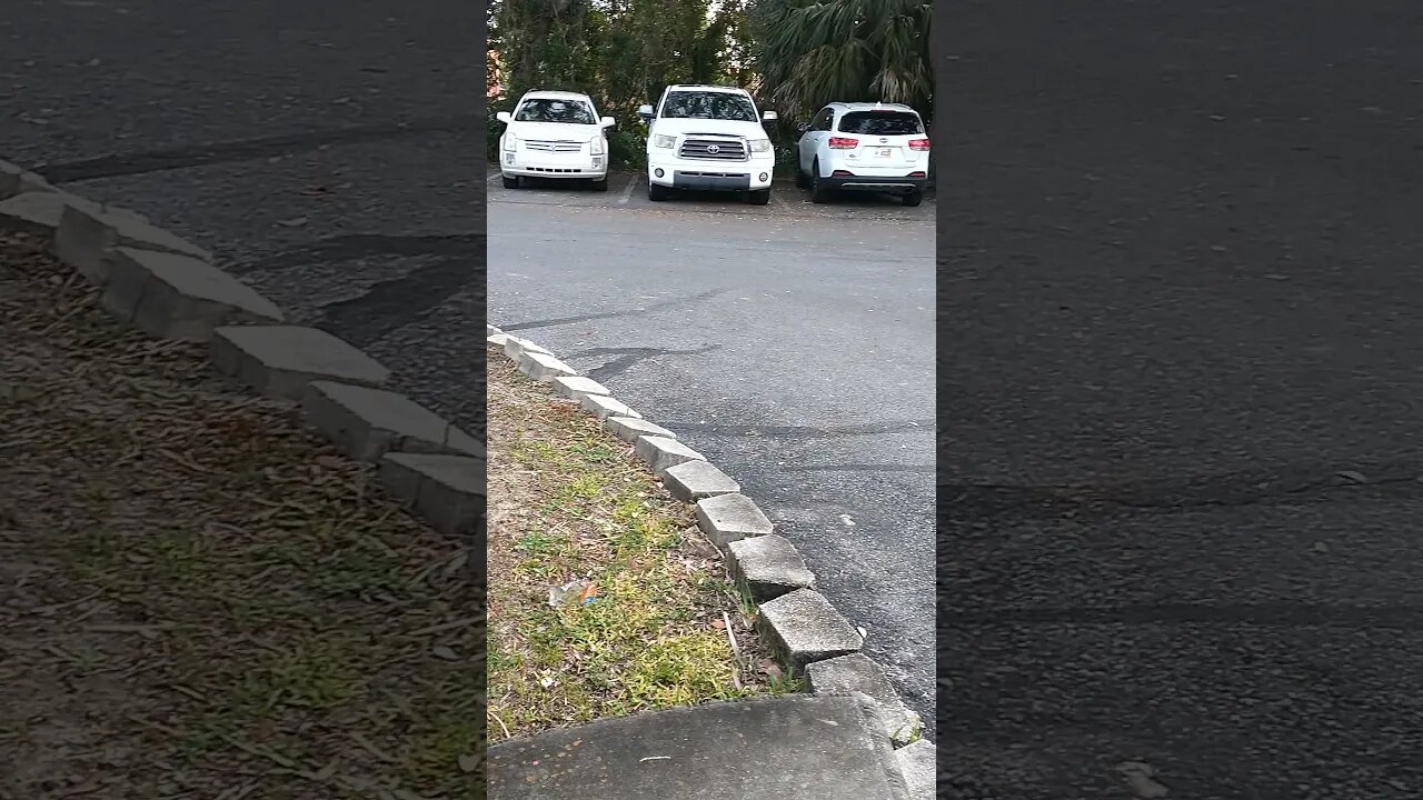 4 white Gang Stalking vehicles in a row
