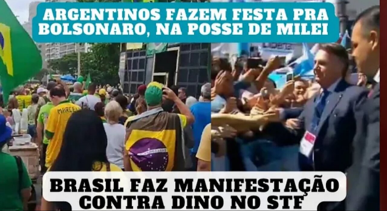 Bolsonaro sendo aplaudido em plena Argentina na posse de Milei 10/12/23