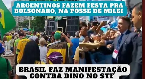 Bolsonaro sendo aplaudido em plena Argentina na posse de Milei 10/12/23