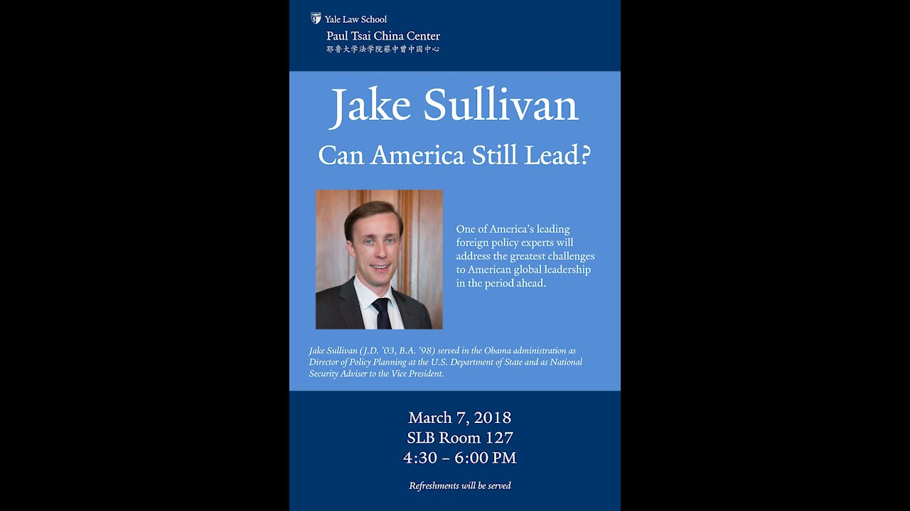 Nat. Sec. Jake Sullivan was fellow at CCP Funded Yale Center, Ashraf Ghani email