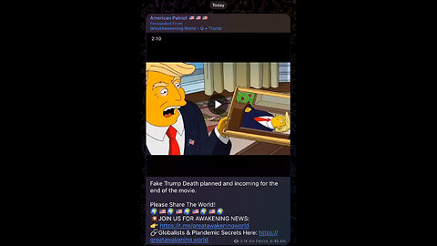 Fake Trump Death planned and incoming for the end of the movie