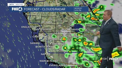 FORECAST: Storms mainly east on Monday