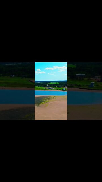 Flying along a Canadian beach