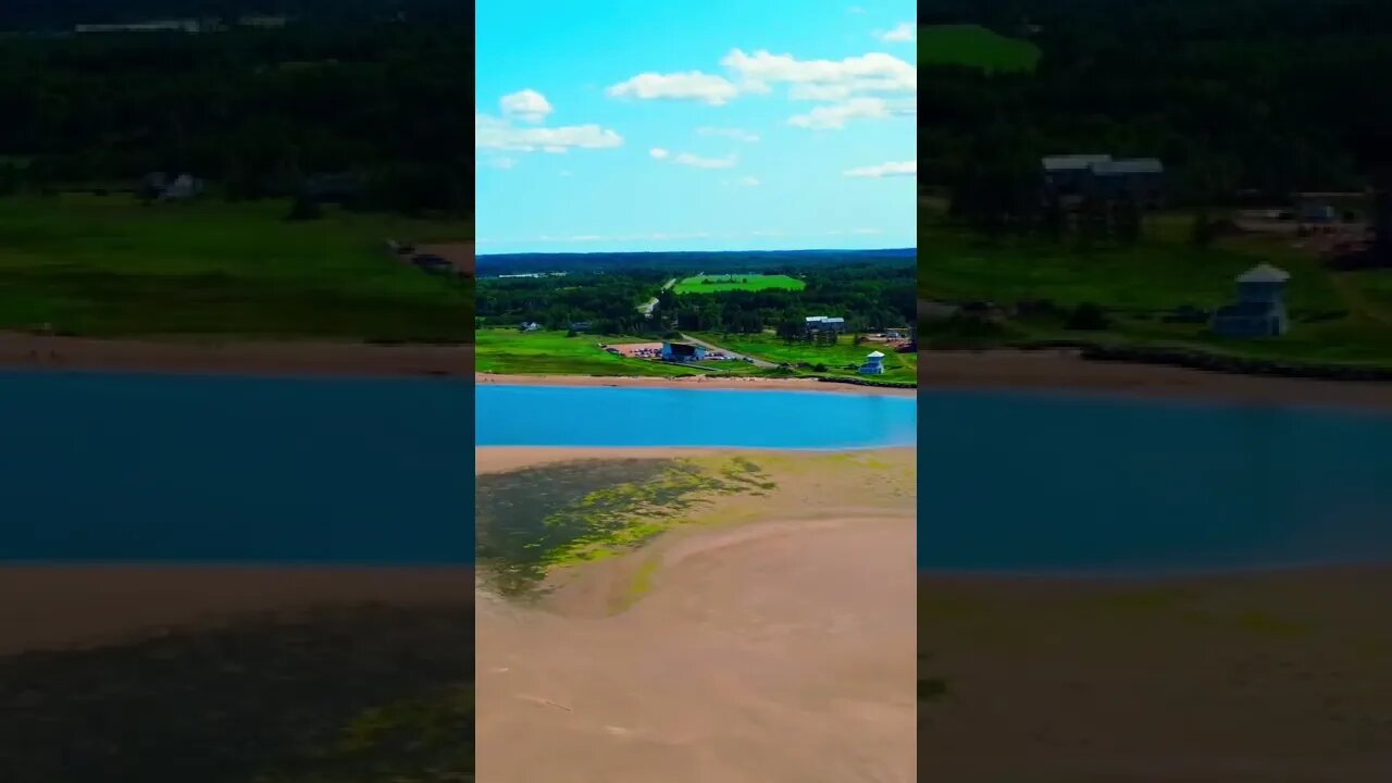 Flying along a Canadian beach