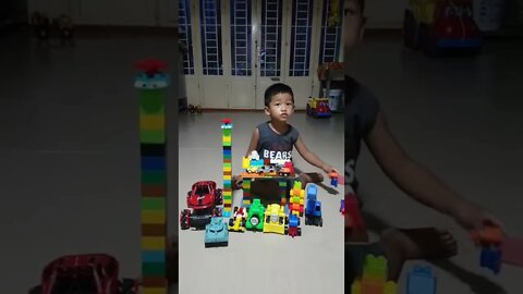 Little Boy play building blocks #shorts