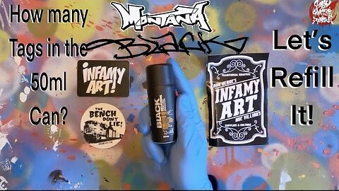 Montana Black 50ml spray can refill and review (how many tags)