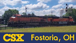 CSX intermodal though Fostoria, OH with BNSF Power