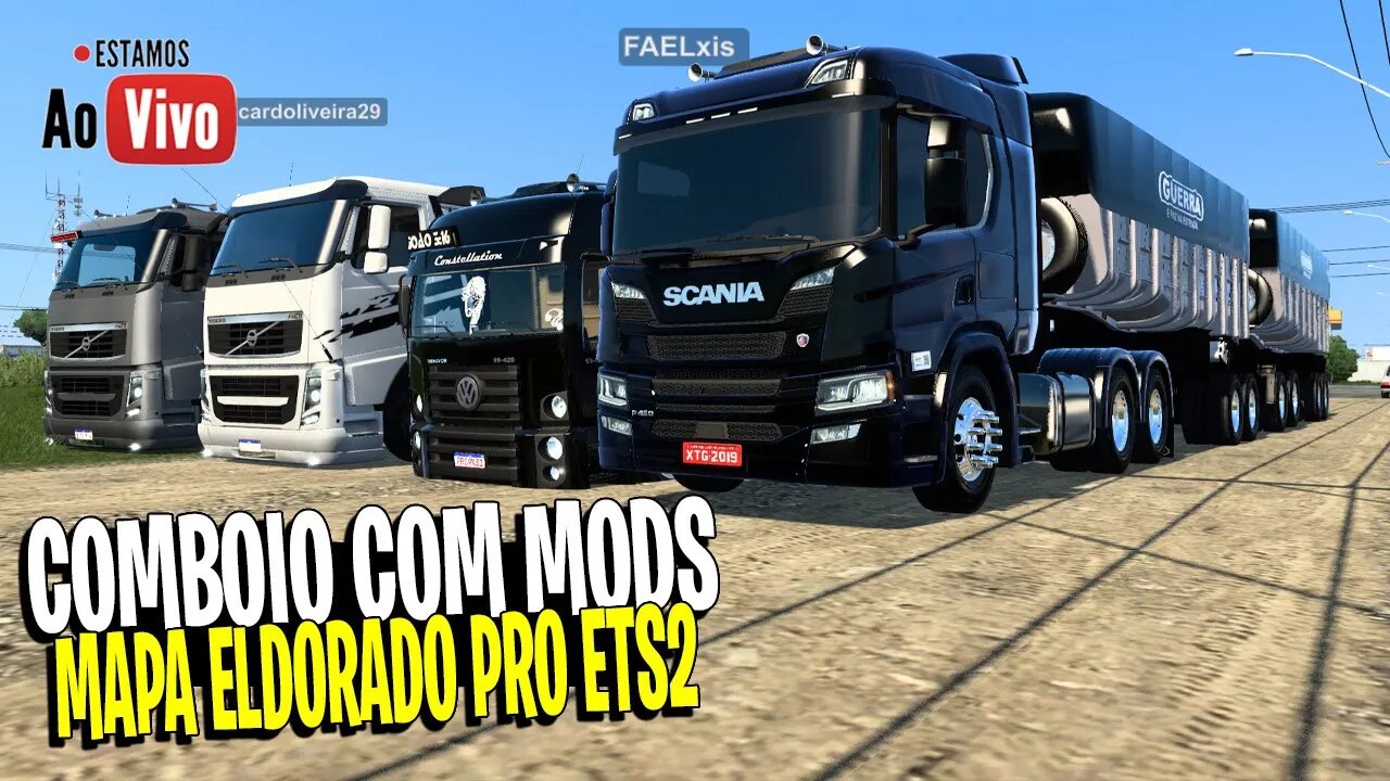 🔴 LIVE - ETS2 COMBOIO COM MODS BRASILEIROS MAPA ELDORADO PRO EURO TRUCK SIMULATOR 2 1.44 ETS2