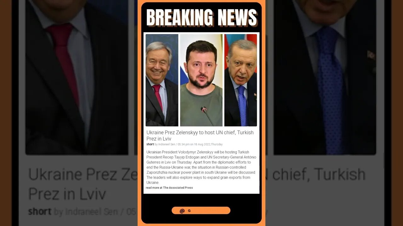 Most Up-To-Date Information: Ukraine Prez Zelenskyy to host UN chief, Turkish Prez in Lviv #shorts