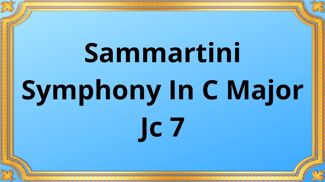 Sammartini Symphony In C Major, Jc 7