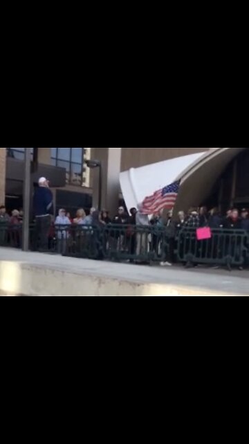 Crowd Sings Amazing Grace Outside Maricopa County Supervisors Board Room
