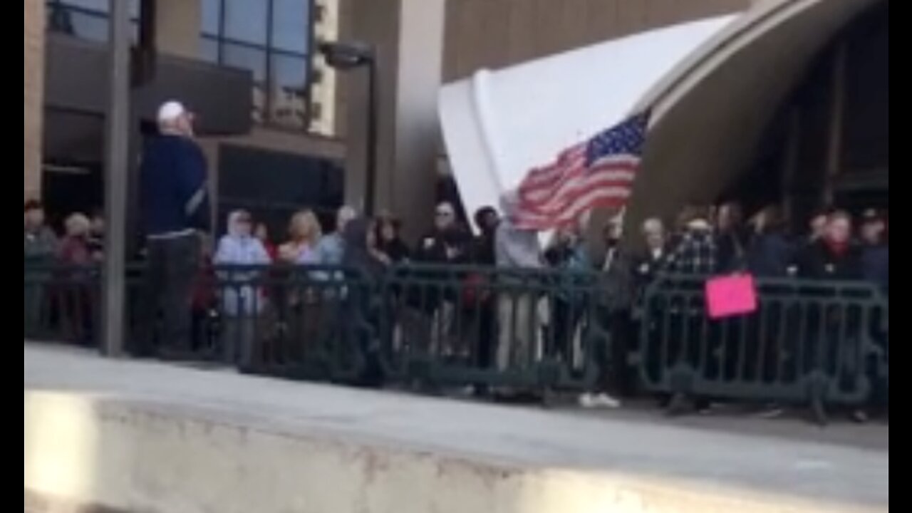 Crowd Sings Amazing Grace Outside Maricopa County Supervisors Board Room