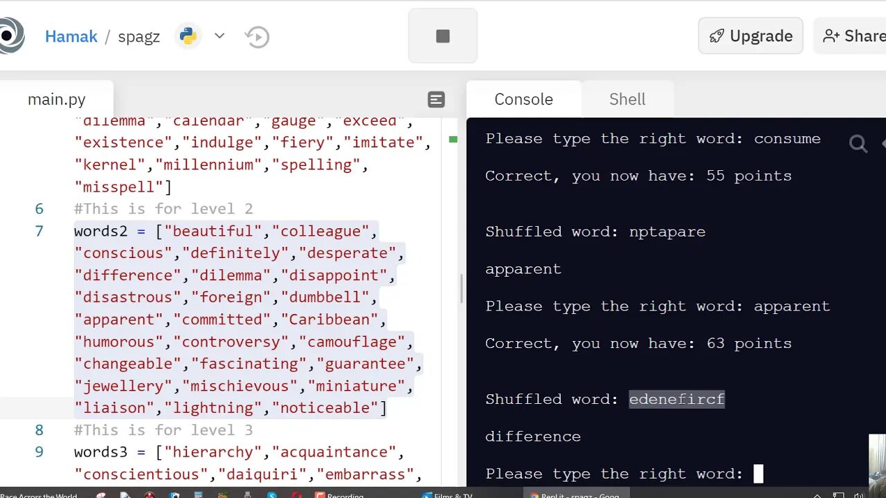 SPAGS - Making of my Python Spelling Game Part 2