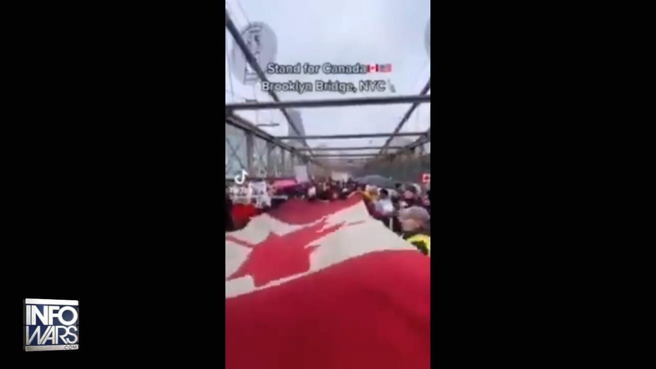 Protesters Take Over Brooklyn Bridge In Solidarity With Freedom Convoy