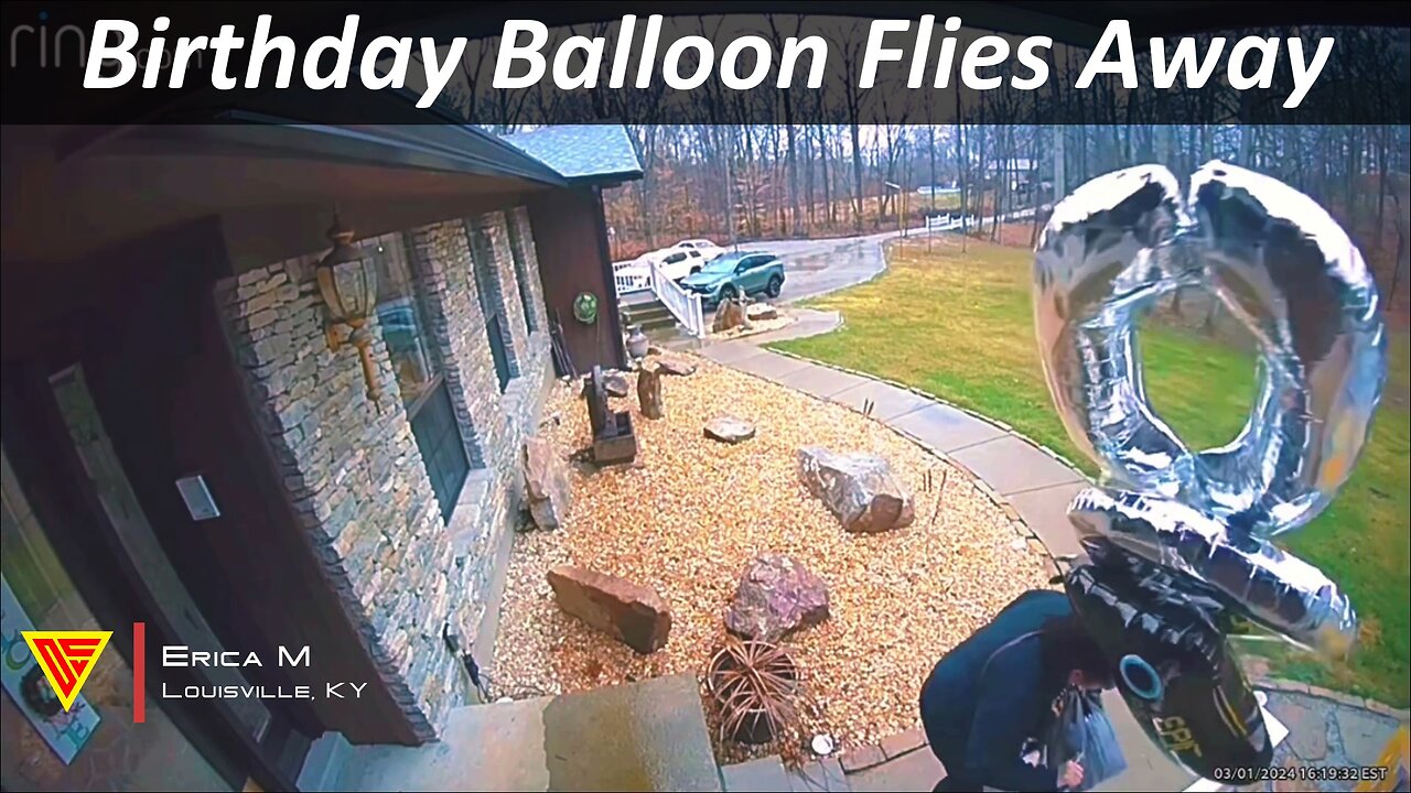 Birthday Balloon Flies Away Caught on Ring Camera | Doorbell Camera Video