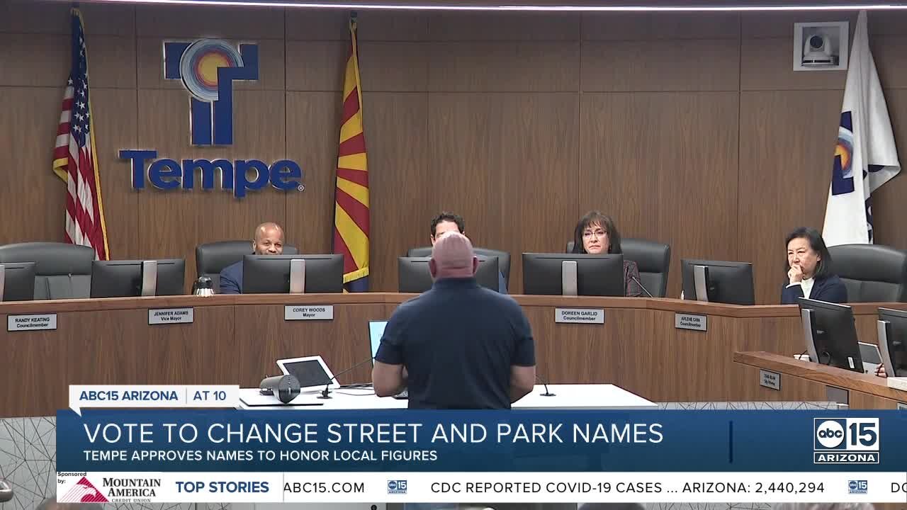 Tempe city councilors approve name changes for KKK-linked properties