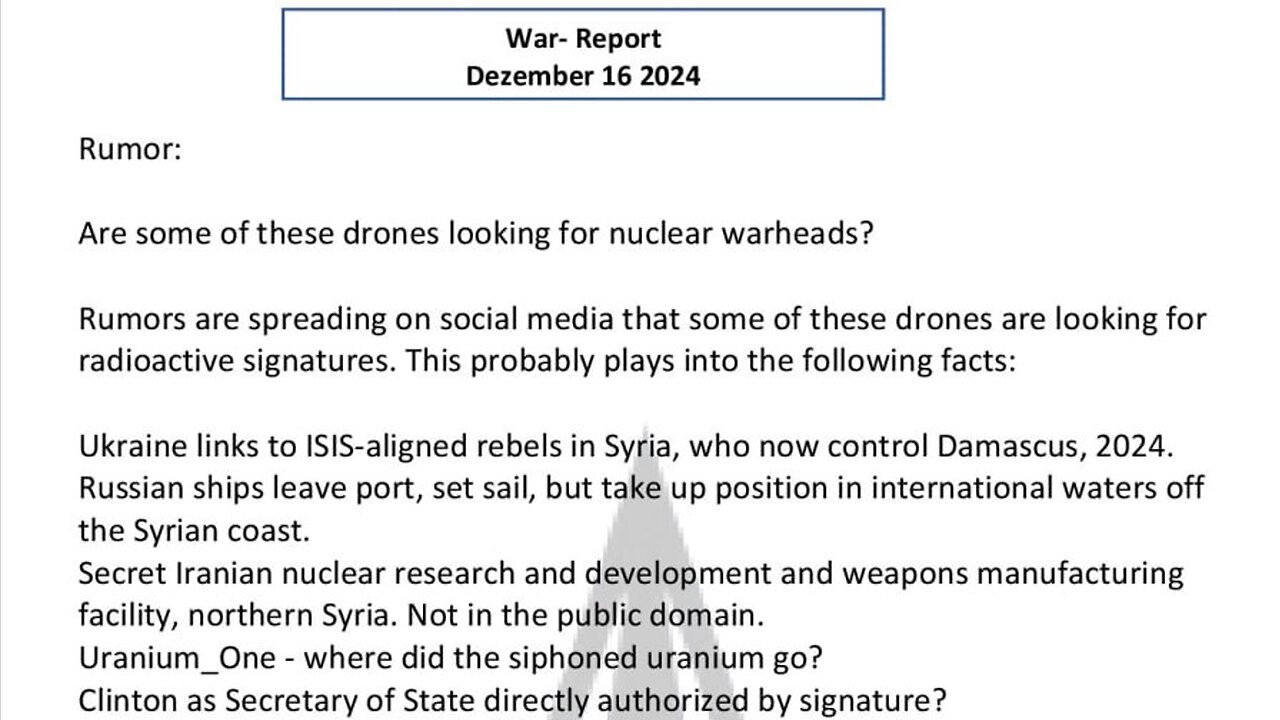 WAR REPORT - RUMOR - DEZEMBER 16 2024