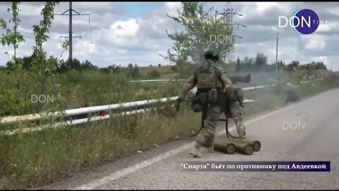 Soldiers of the ORB Sparta People's militia of the DPR work from the ATGM in the area of Avdiivka