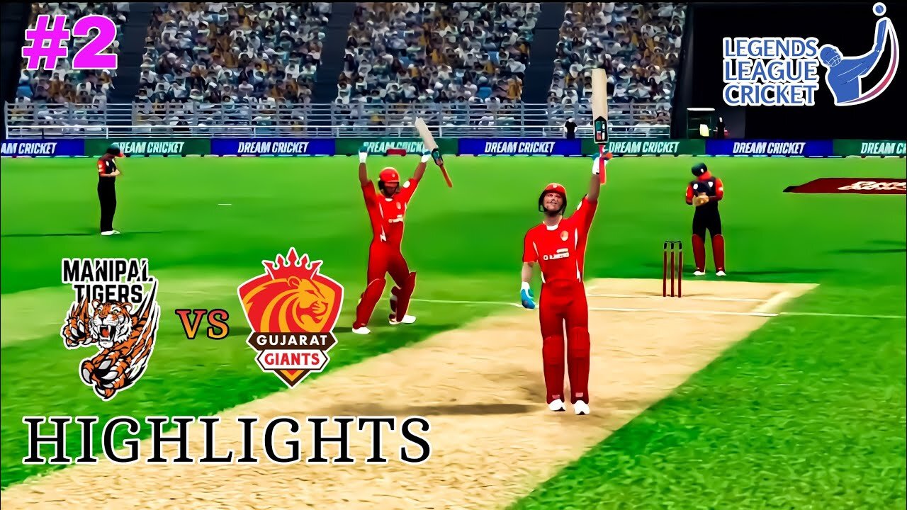 LEGENDS LEAGUE CRICKET 2023 | MANIPAL TIGERS vs GUJARAT GIANTS | HIGHLIGHTS | Match 2