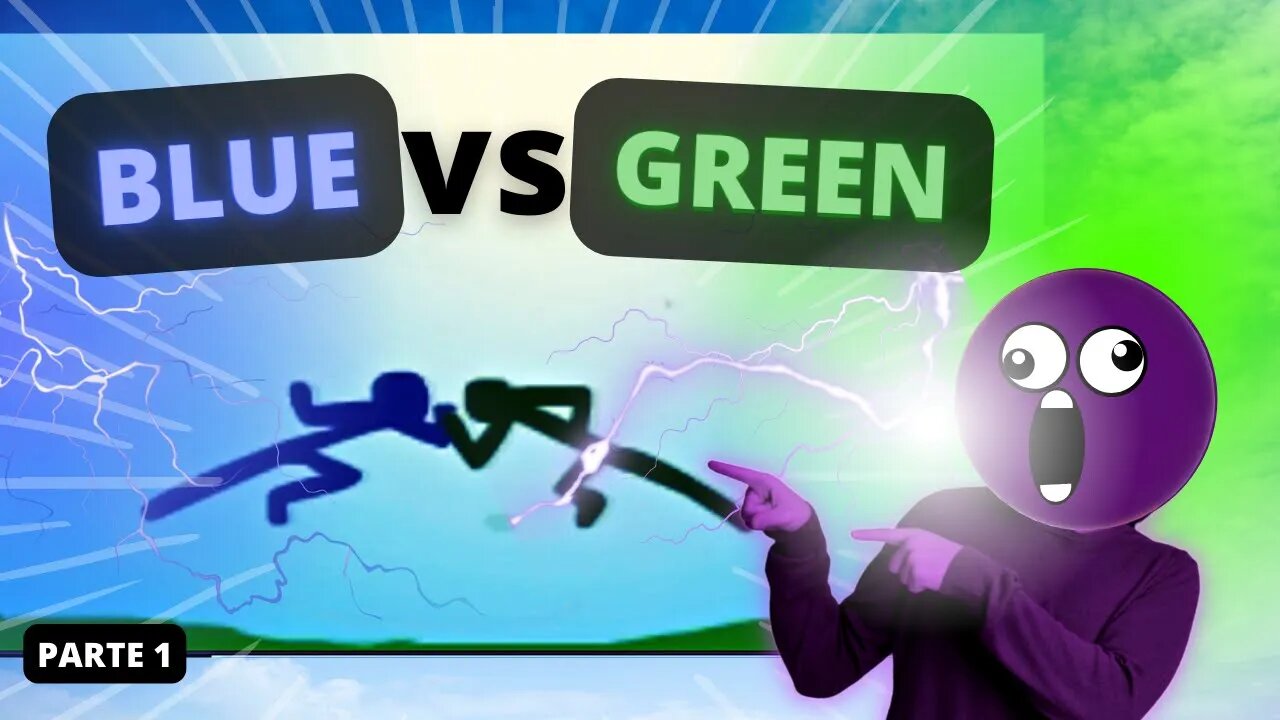 MINHA PRIMEIRA ANIMAÇÃO - BATALHA STICKMAN - BLUE VS GREEN (PARTE 1) #stickman