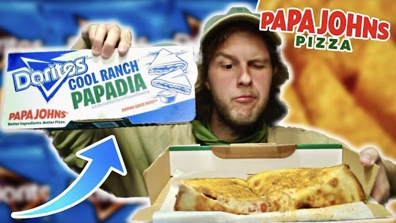 EATING PAPA JOHN’S COOL RANCH PAPADIA MUKBANG - Eating Sounds Ranch Sauce