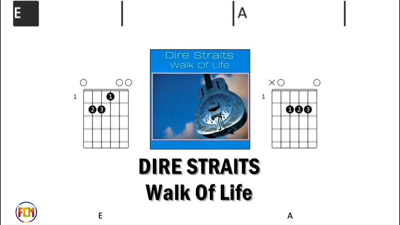 DIRE STRAITS Walk Of Life - Guitar Chords & Lyrics HD