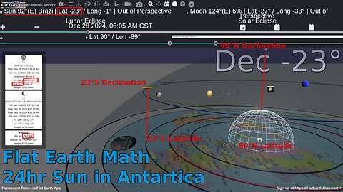 Flat Earth Math: 24hr Sun in Antarctica