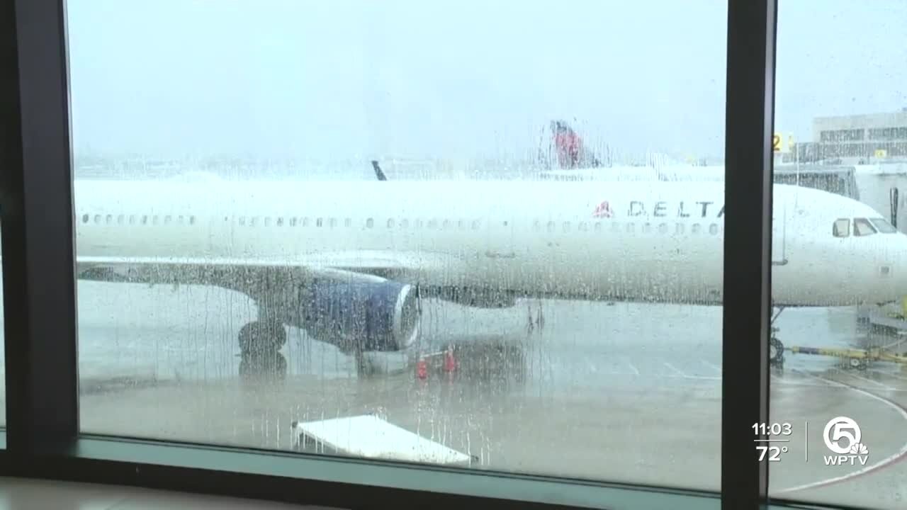 Thunderstorms leave several flights grounded at Palm Beach International Airport