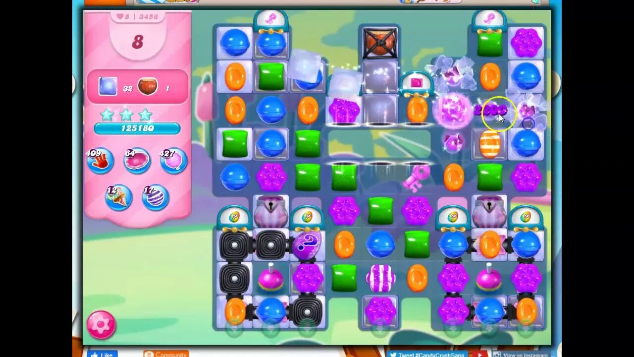 Candy Crush Level 3456 Talkthrough, 18 Moves 0 Boosters