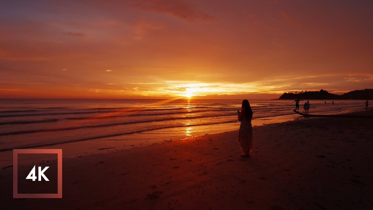 Relaxing Ocean Walk Koh Chang Island Sunset With Calm Ocean Waves For Sleep ASMR