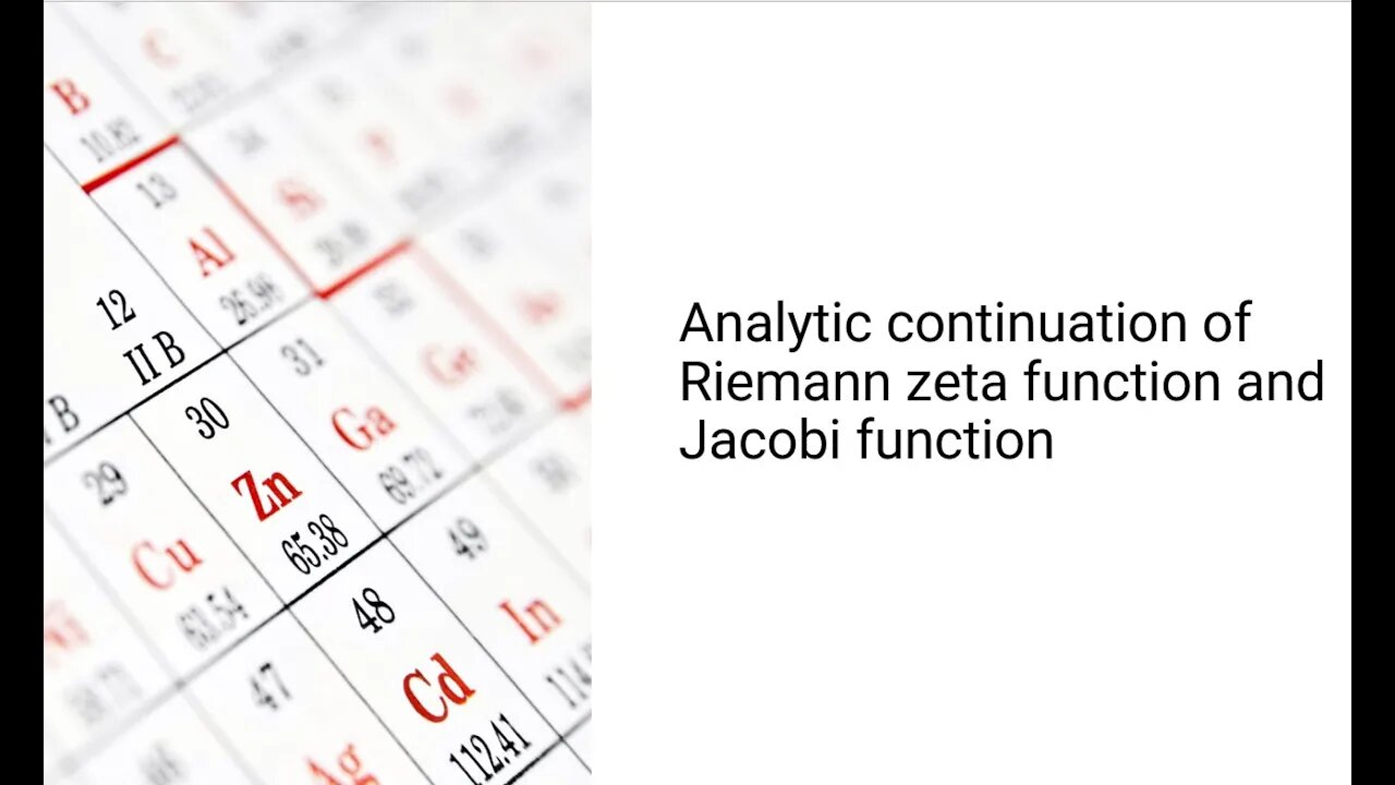 Analytic continuation of riemann zeta function and jacobi function