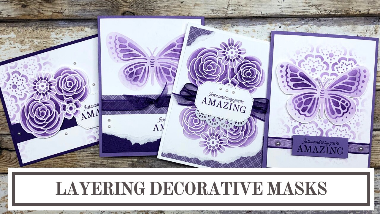 Layering Decorative Masks | Butterflies & Flowers Card Ideas