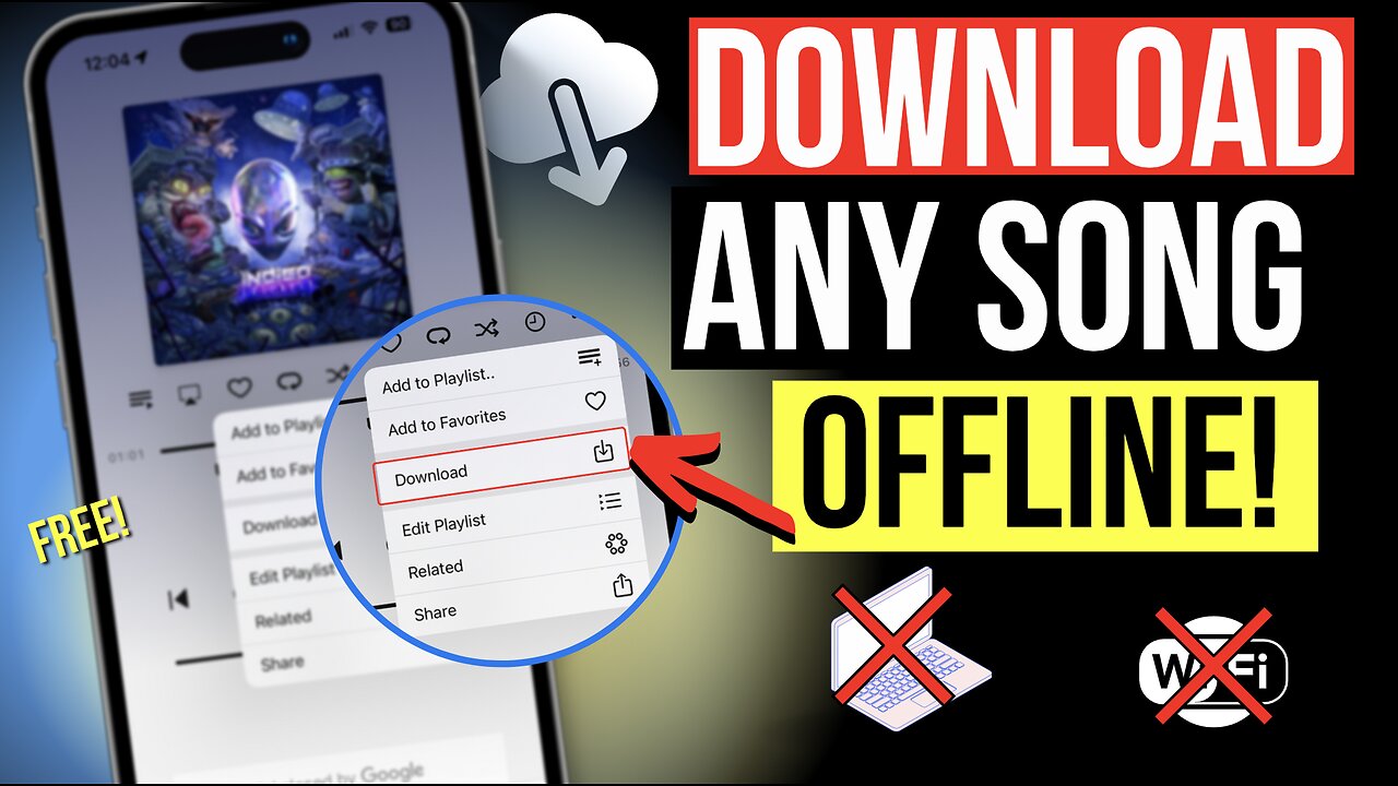 How TO DOWNLOAD MUSIC on your iPhone for FREE! (2024 -Offline Music)