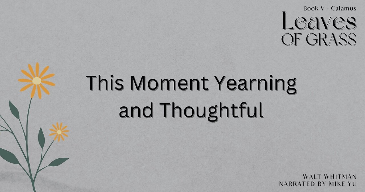 Leaves of Grass - Book 5 - This Moment Yearning and Thoughtful - Walt Whitman