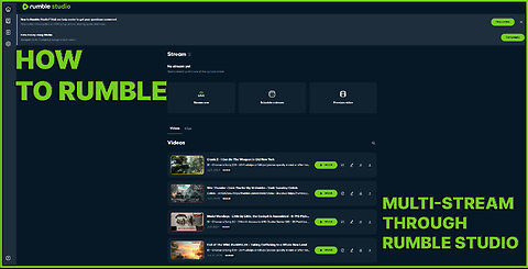 Learning Rumble - How to Multi-Stream Through Rumble Studio (Start @ 2:50)