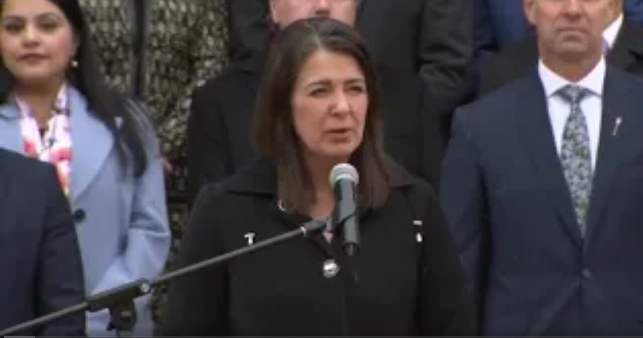 Alberta Premier Danielle Smith rebukes Klaus Scwabb and his bragging about control over politicians